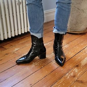 Vagabond Size 7 Black Patent leather ankle boots